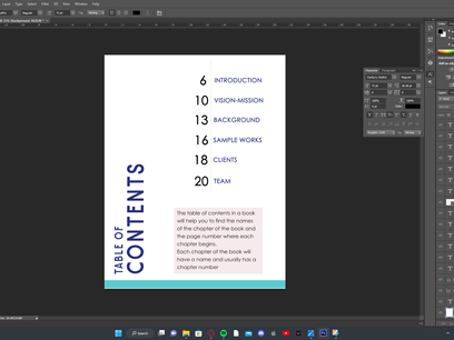 Making my first Table of content