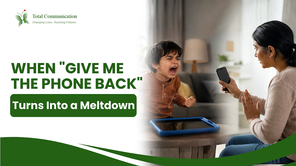 Child having an emotional meltdown after screen time ends while a parent calmly tries to de-escalate the situation at home.