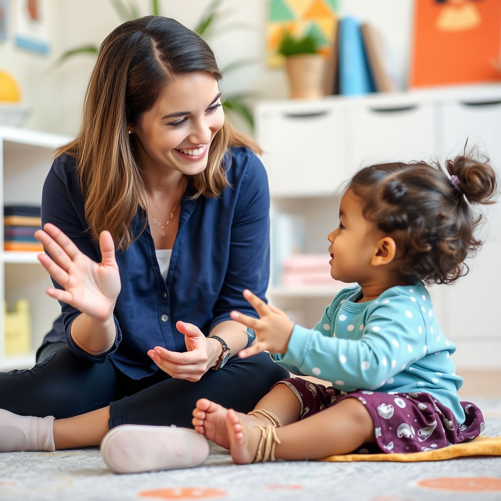 Speech and language therapist observing a child’s communication during a play-based assessment