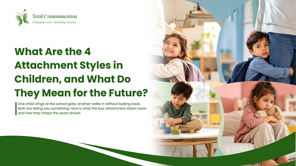 Total Communication explores attachment styles in children, highlighting different ways children seek comfort, connection and emotional security.