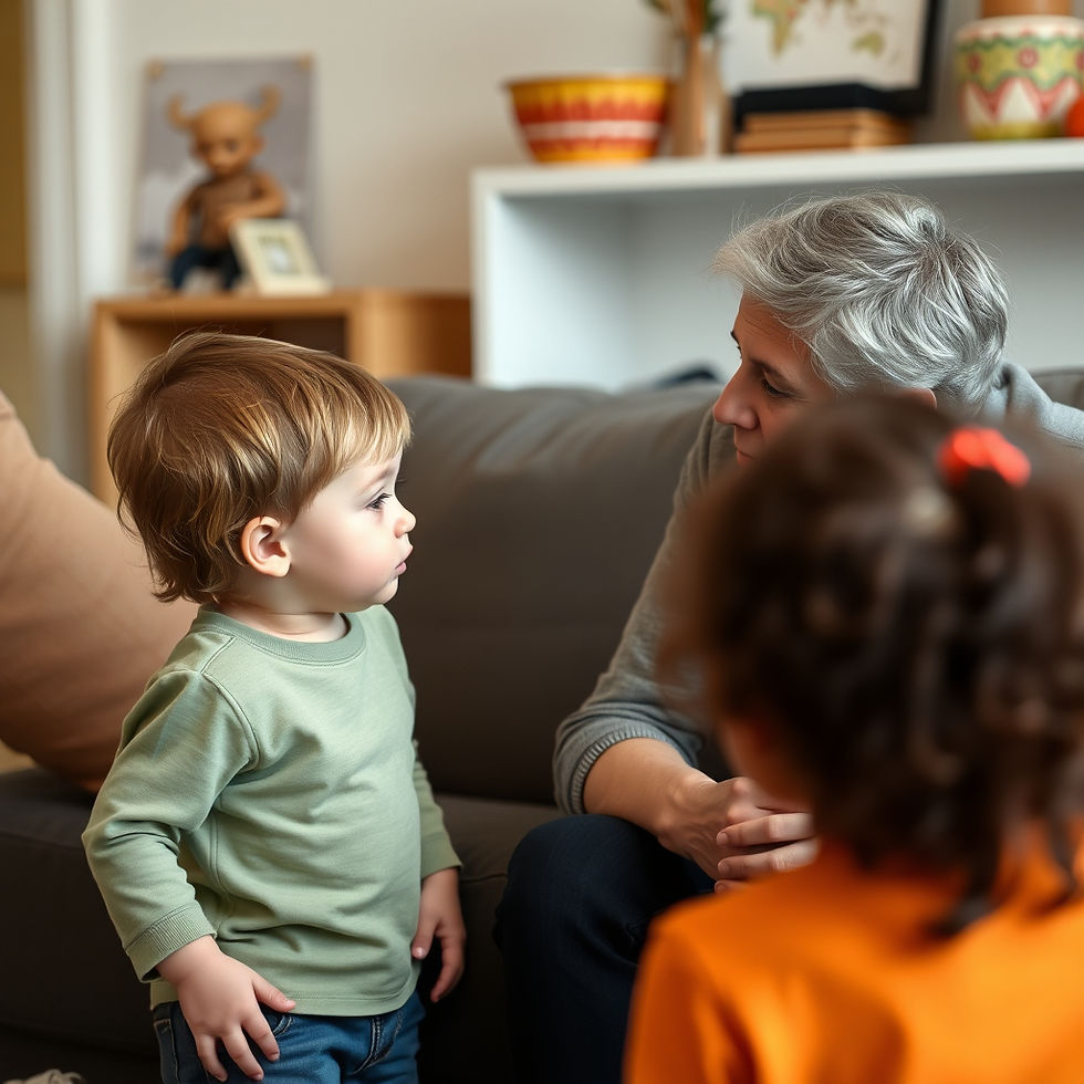 Young child talking with a parent at home compared with staying quiet during a group activity