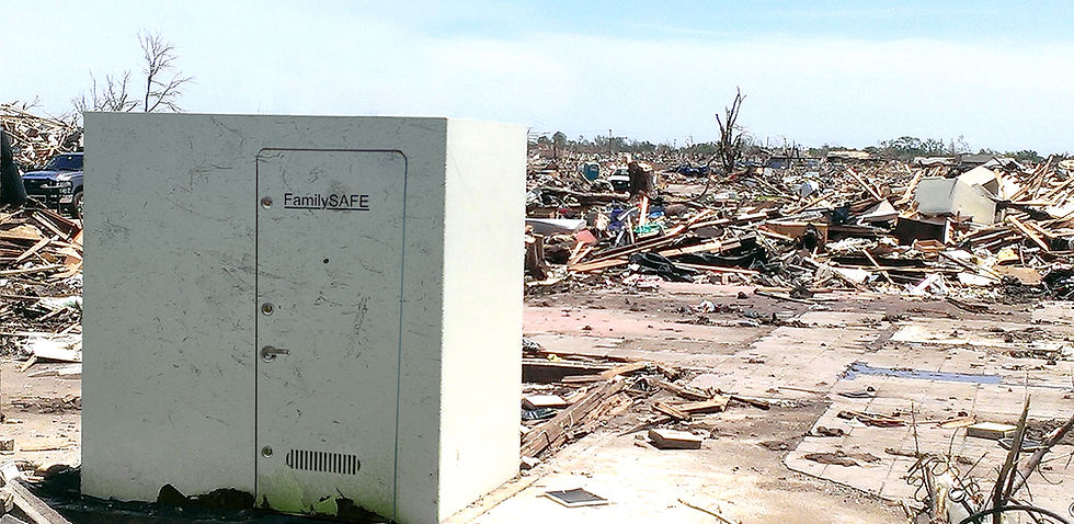 Family safe storm shelter that survived a EF5 tornado