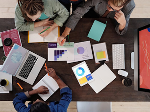 Marketers analysing lead generation results