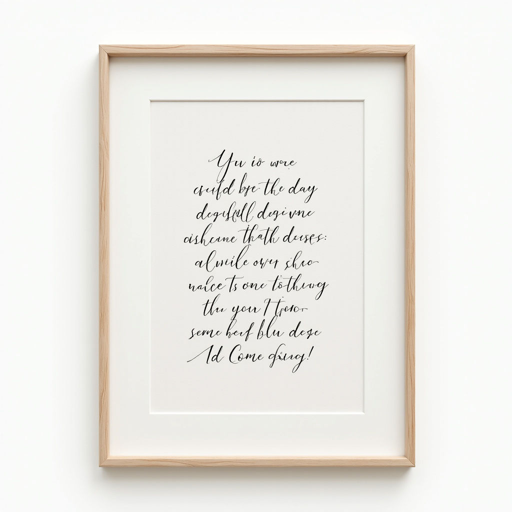 Vintage Script Poem Print