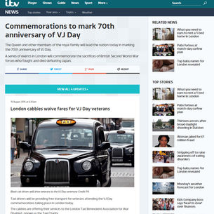 Taxi Charity in the press: ITV.com, 15 August 2015