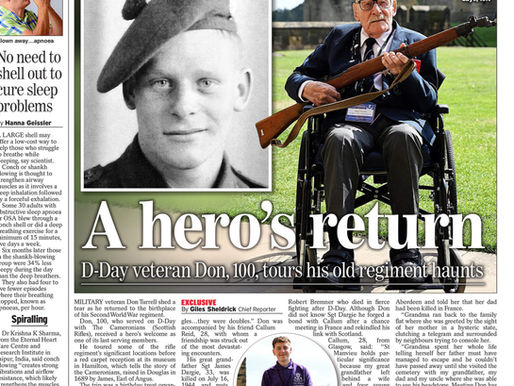 A hero's return: D-Day veteran Don, 100, tours his old regiment haunts, Daily Express