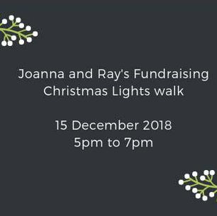 Join Joanna and Ray's Christmas Lights Walk and raise funds for the Taxi Charity