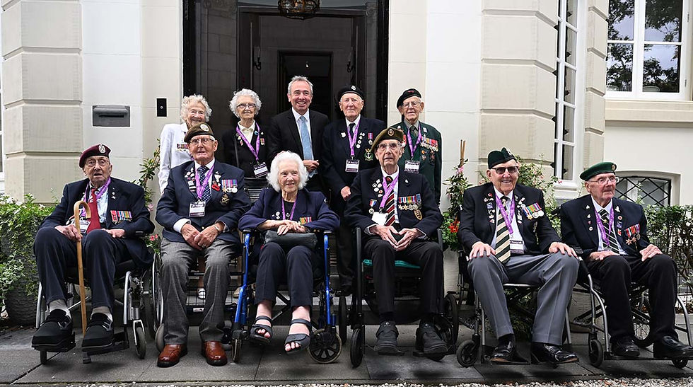 WWII veterans with His Majesty’s Ambassador to the Netherlands, Chris Rampling CMG MBE