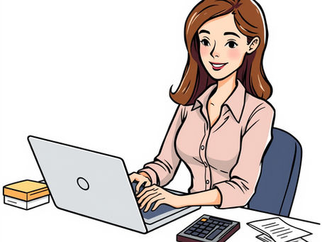 Female accountants working on a laptop