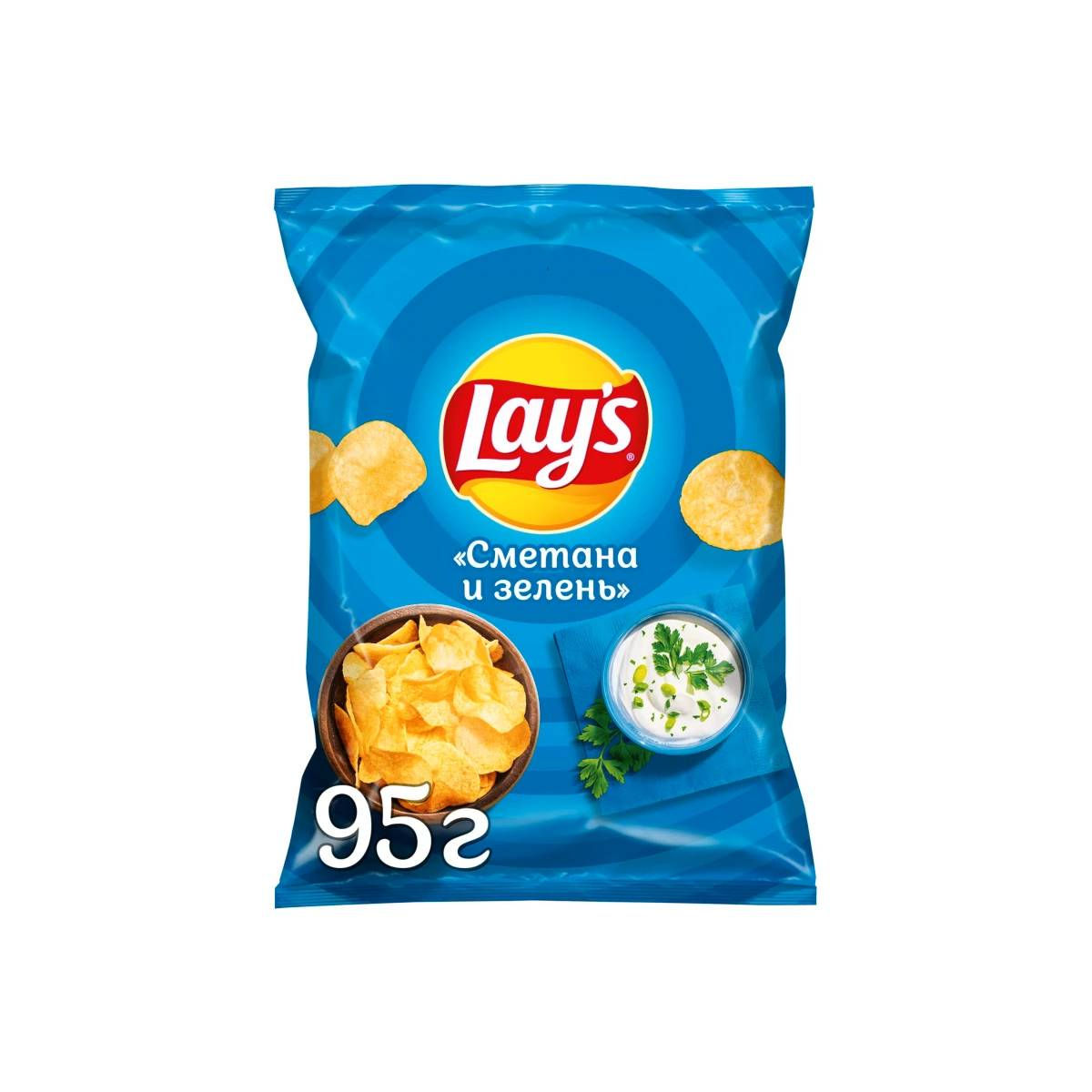 Чипсы Lays сметана и зелень 95г