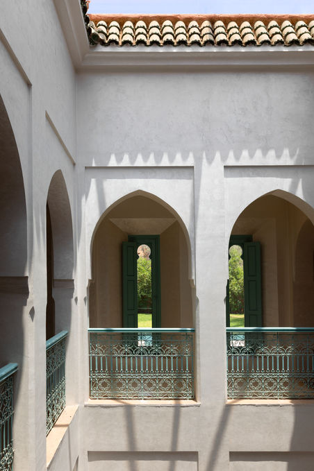 Salle à manger riad A ouverte sur terrasse piscine golf marrakech