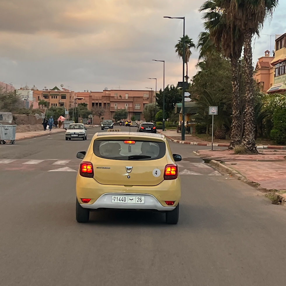 Yellow taxi Marrakech Morocco