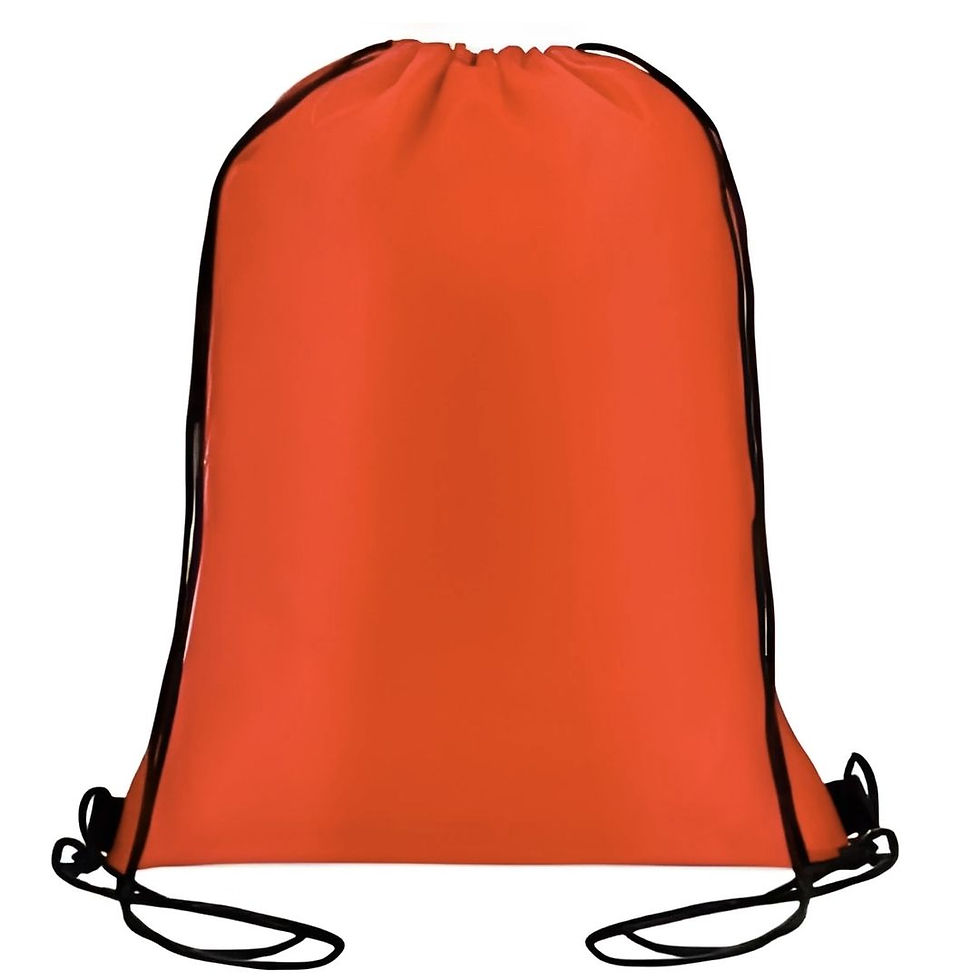 Küçük resim: Turuncu Büzgülü Su Geçirmez Sırt Çantası, siyah iplerle kapatılıyor, Bez Çanta & Kanvas Çanta Üreticisi.