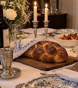 Shabbat dinner table
