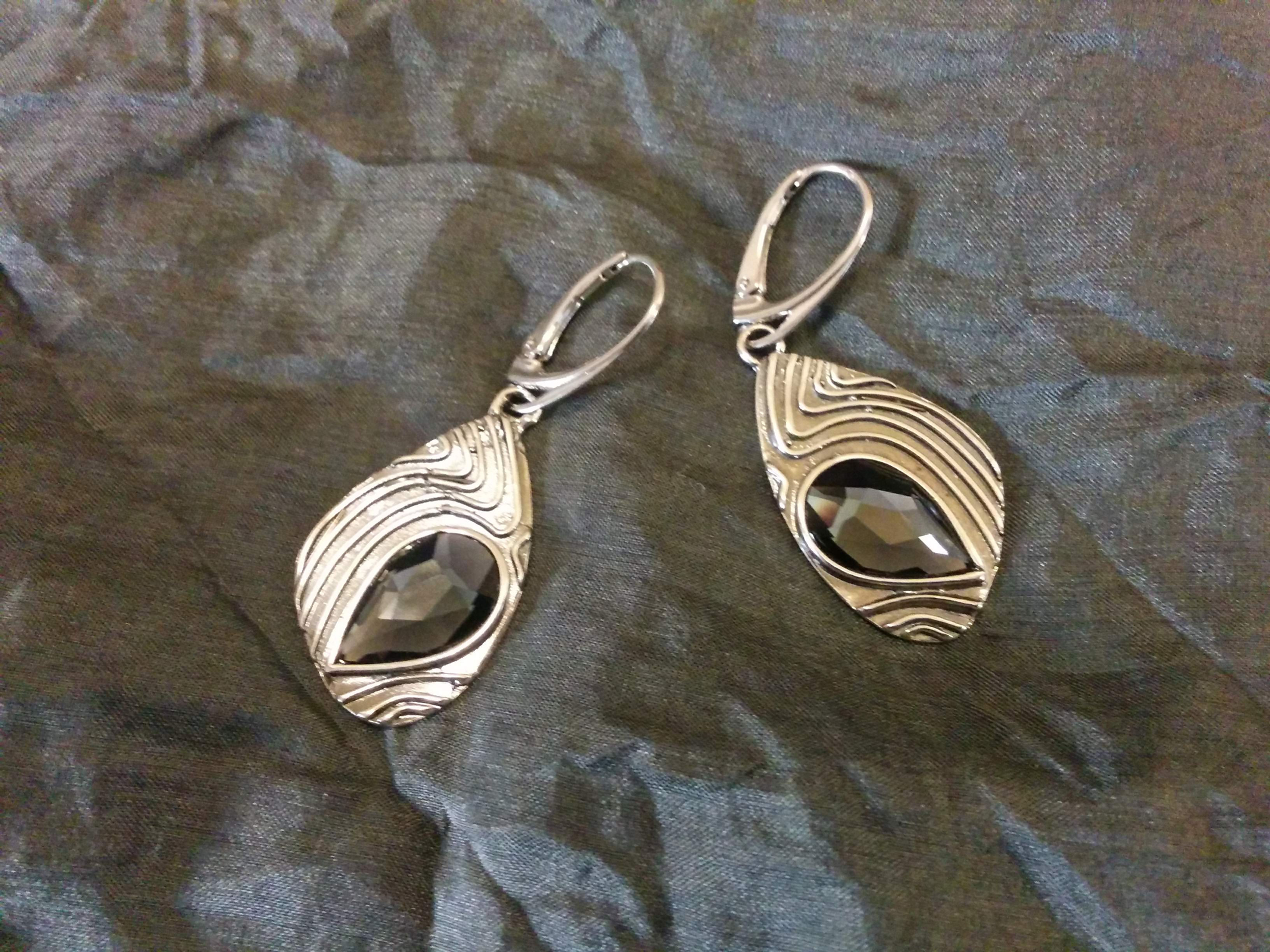 Kolczyki, srebro, kamień Swarovski (nr 182)