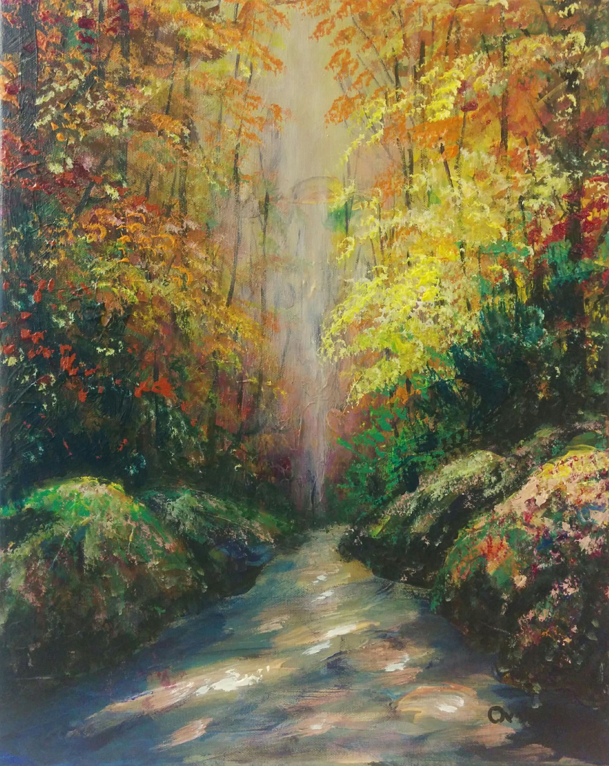 Obraz "Tajemniczy potok", akryl (nr 206)