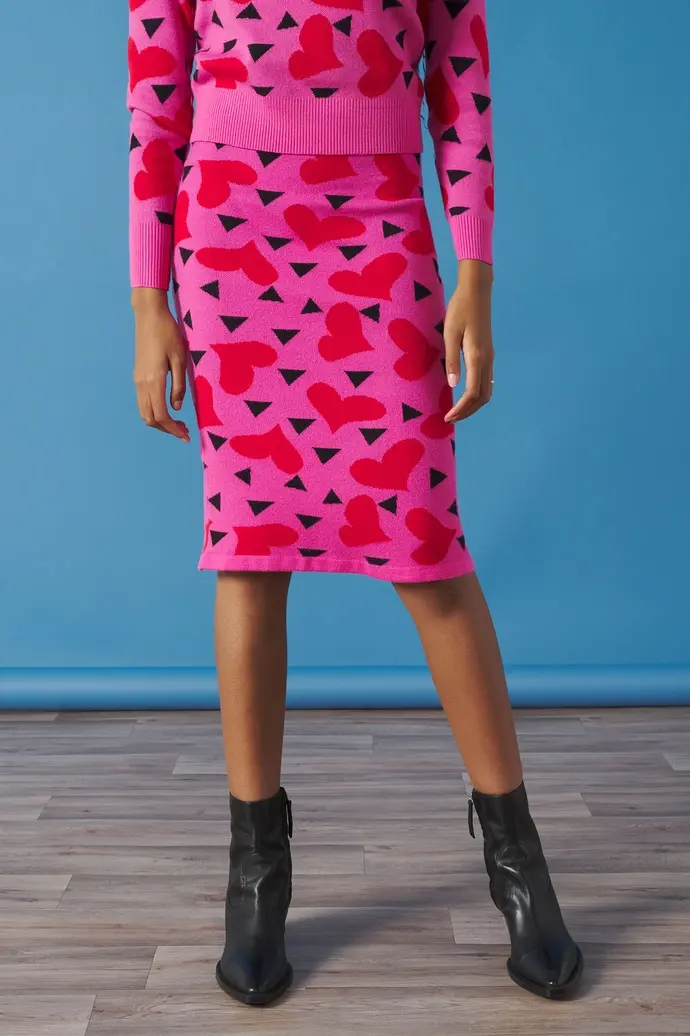 Swoon Heart Knit Skirt