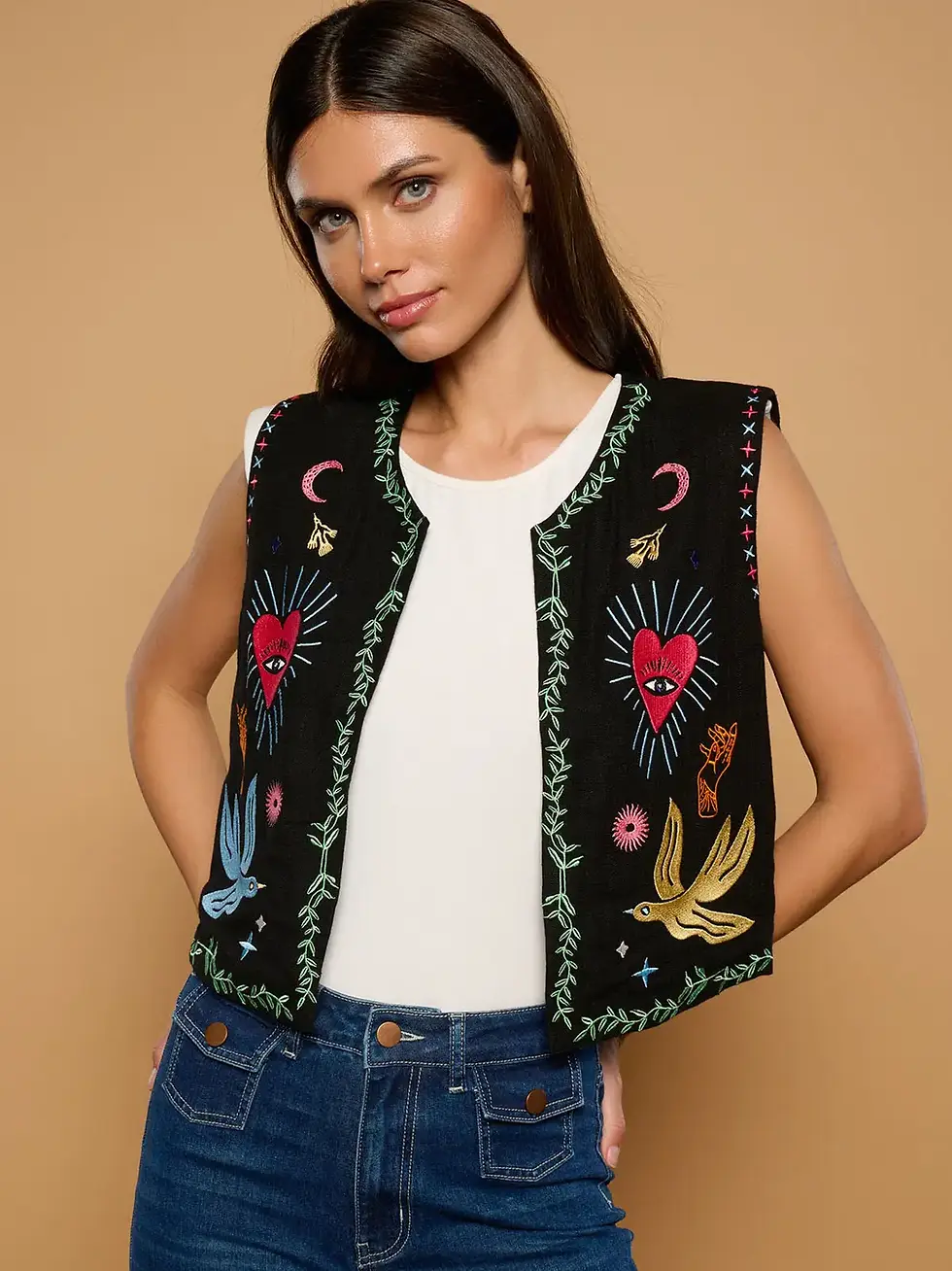 Thumbnail: Moss Embroidered Vest