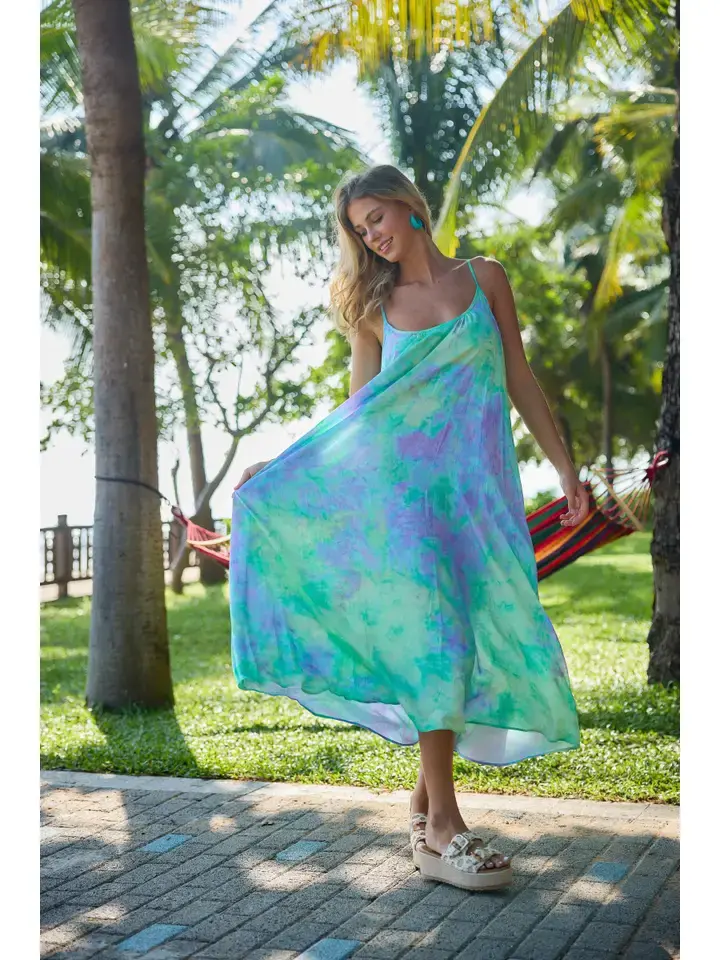 Thumbnail: Rainbow cutout embroidered dress