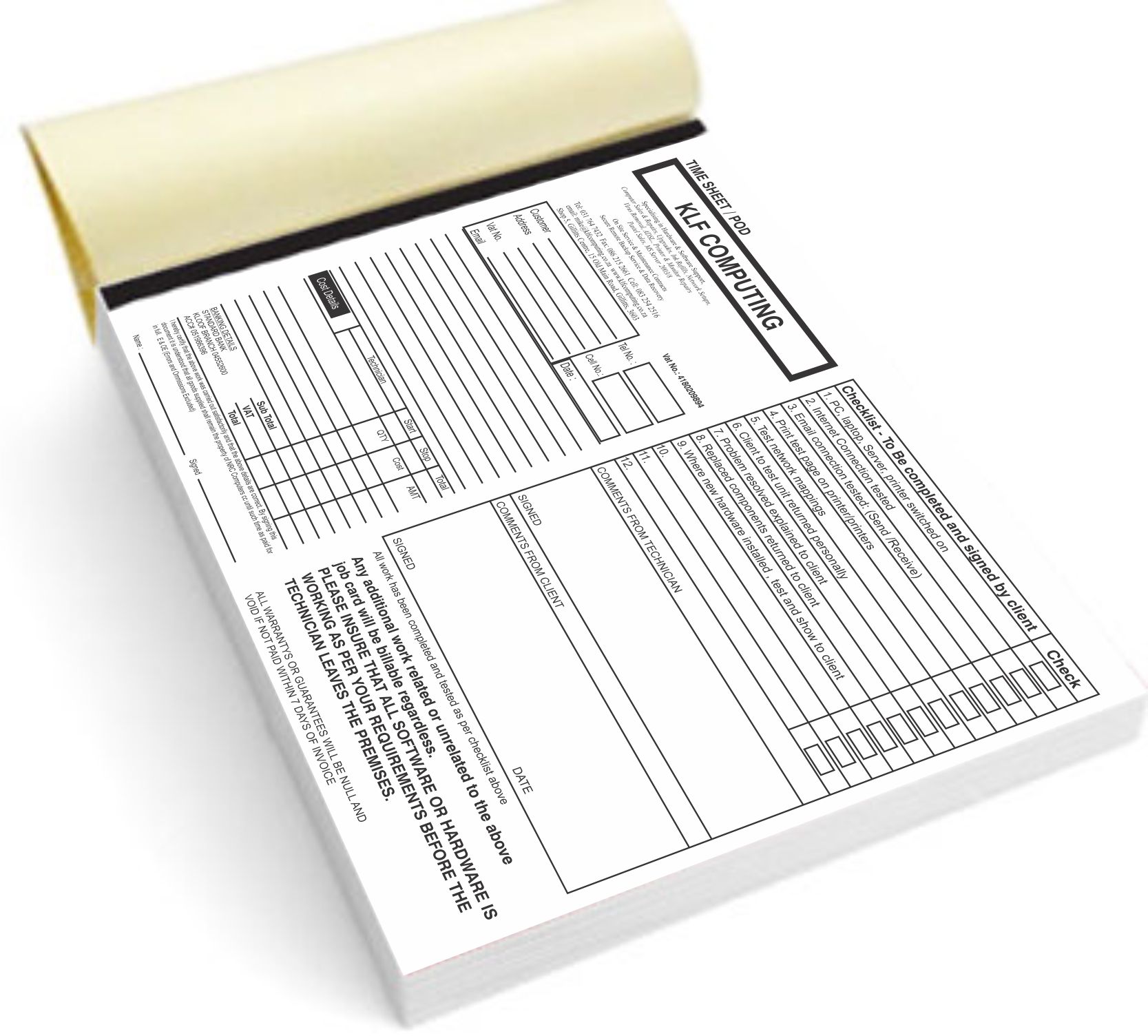 KLF Computing Invoice Book