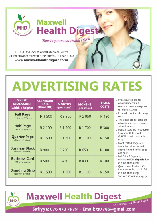 Maxwell Health Rate Card
