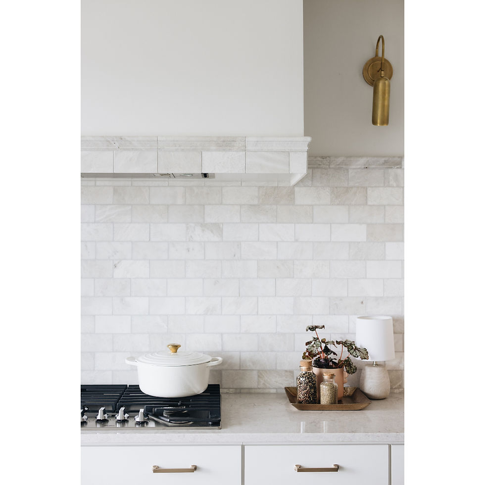 Thumbnail: Meram Blanc Carrara Polished Marble Subway Tile- Sold by Box (11.35  sqft / box)