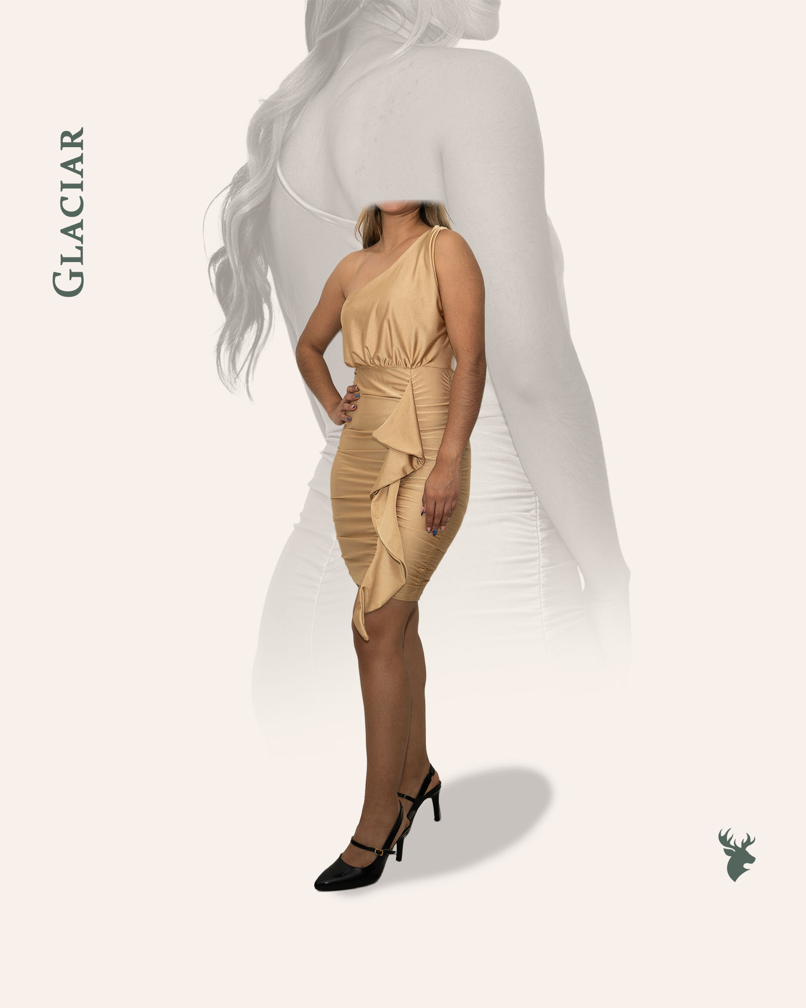 Vestido Glaciar | Glamour satinado contemporáneo