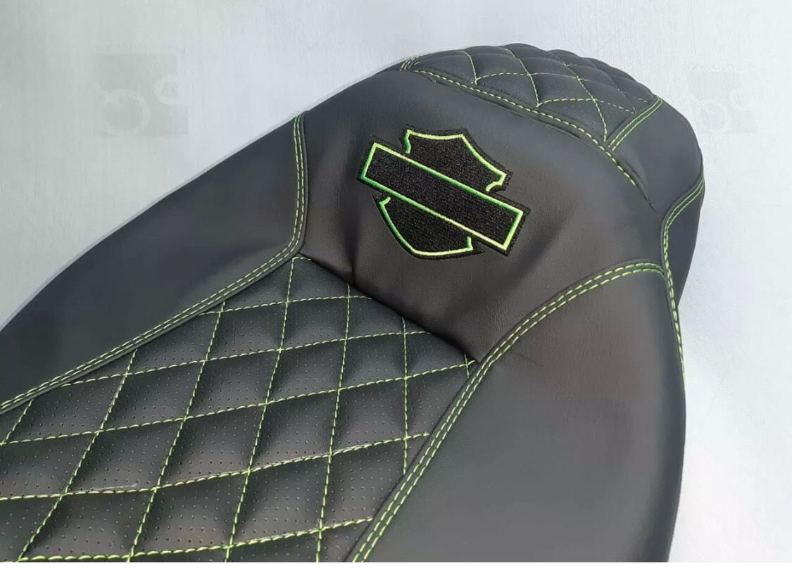 Street Glide HARLEY Touring Seat P52320-11, Green Stitching 2008-19 COVER ONLY
