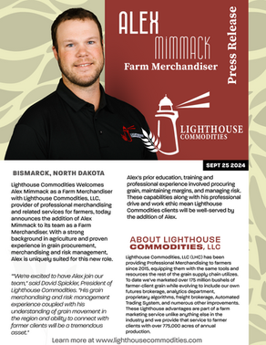 Lighthouse Commodities Welcomes Alex Mimmack as Farm Merchandiser