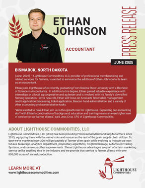 Lighthouse Commodities welcomes Ethan Johnson as an Accountant