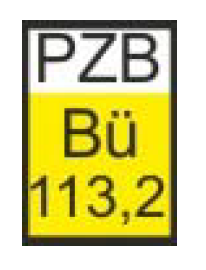 Orientierungszeichen PZB BÜ