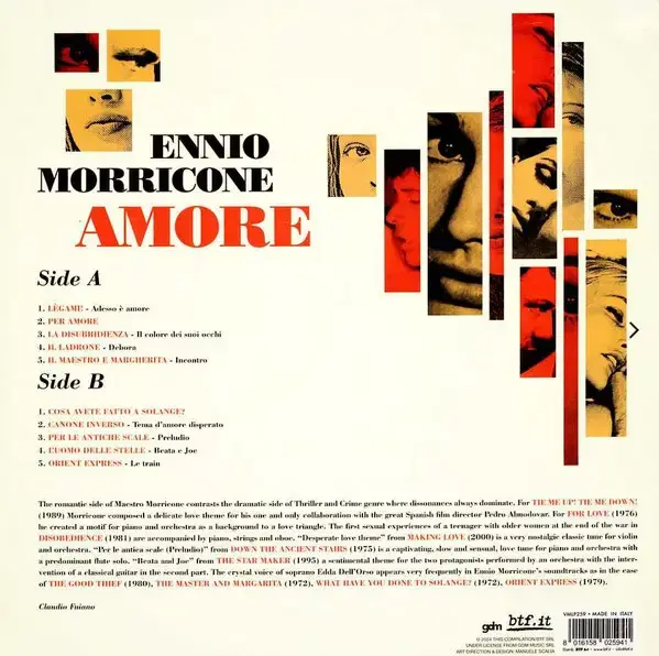 Thumbnail: Ennio Morricone - Amore (Clear Vinyl LP 2024, Compilation, Soundtrack VMLP259)