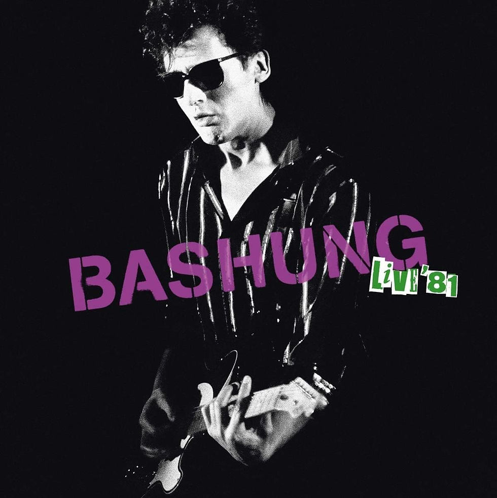 Bashung Live 81 album cover: a man in sunglasses