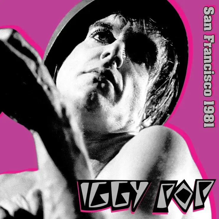Thumbnail: Iggy Pop San Francisco 1981 album cover on pink background