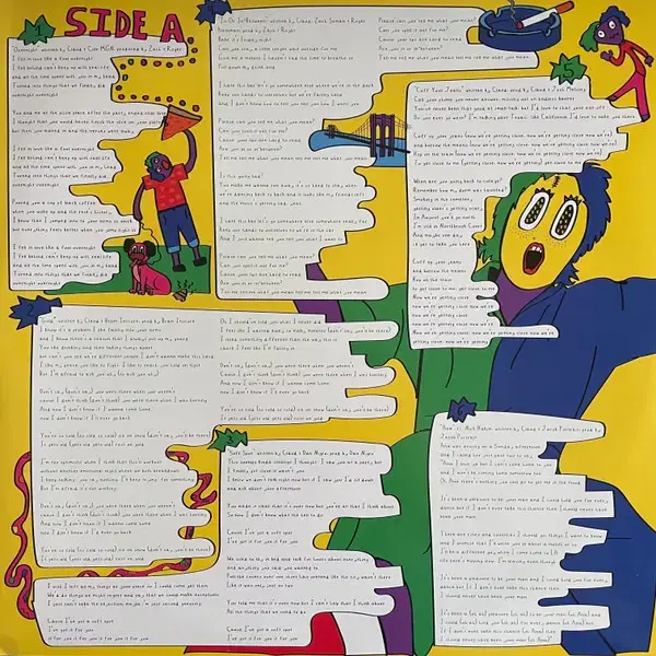 Thumbnail: Side A lyrics insert for Nothing's Candy Corn Vinyl LP.