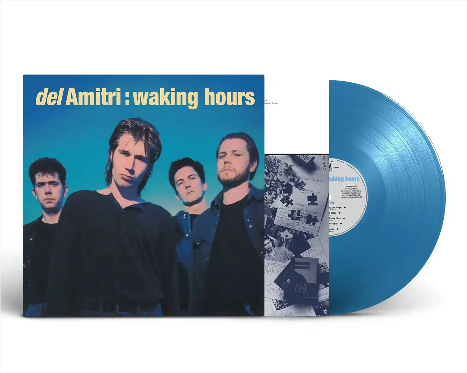 Del Amitri Waking Hours blue vinyl record and album cover