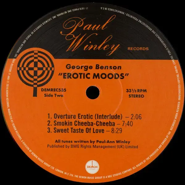 Thumbnail: Paul Winley Records George Benson Erotic Moods vinyl label side two