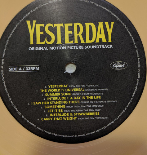 米2discs LP Various Yesterday (Original Motion Picture Soundtrack)   B003059901 Capitol Records /00660 Amazon.com: Yesterday (Original Motion Picture Soundtrack)[2