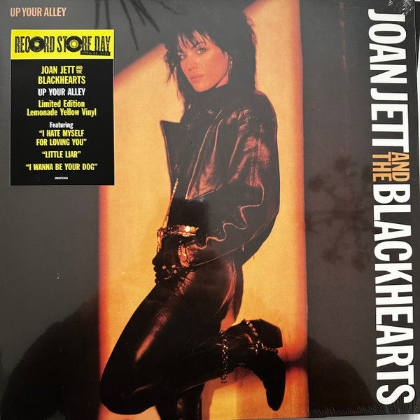 Joan Jett album cover: leather-clad rocker, Blackhearts