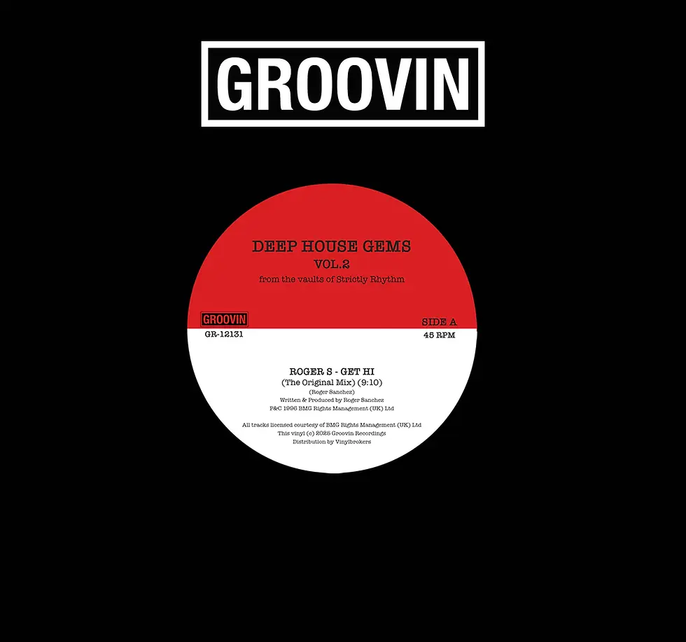 Thumbnail: Groovin Records label on a black vinyl record sleeve.