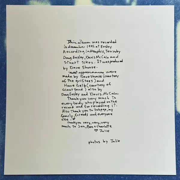 Thumbnail: Handwritten liner notes for Gazelle Twin Shadow Dogs LP.