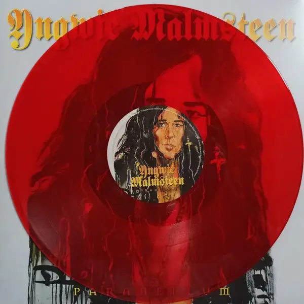 Thumbnail: Yngwie Malmsteen red vinyl LP with artist portrait label
