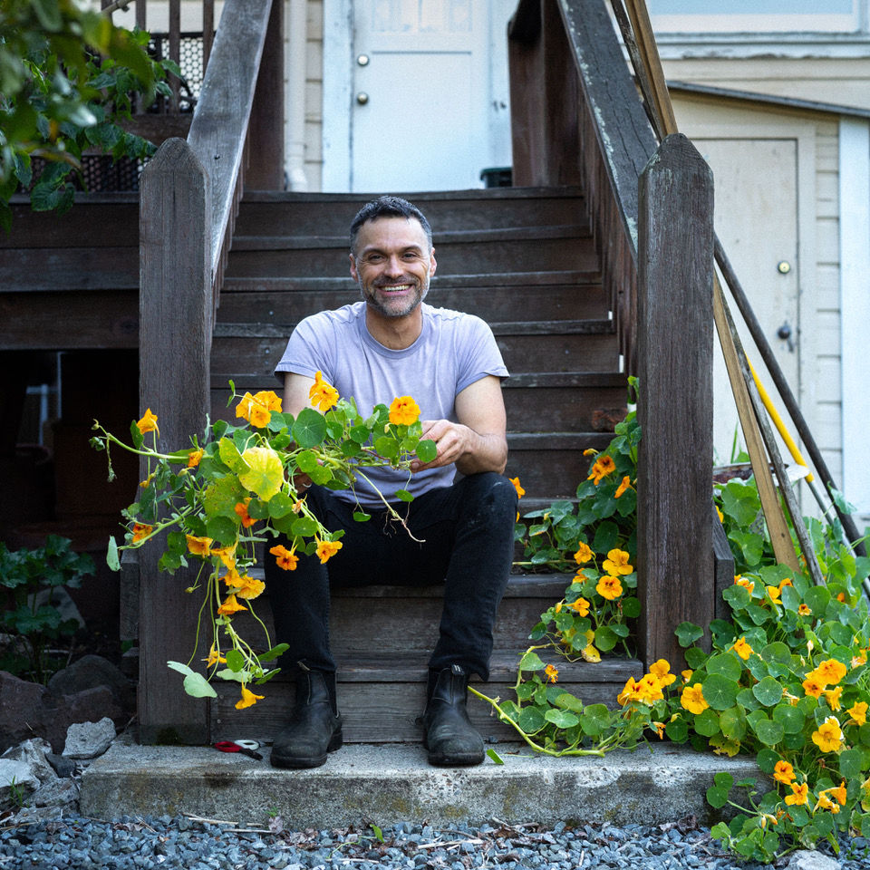 Max Gill and nasturtiums