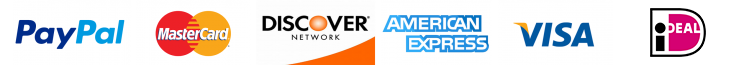 Paypal, Credit card, iDeal and bank cards