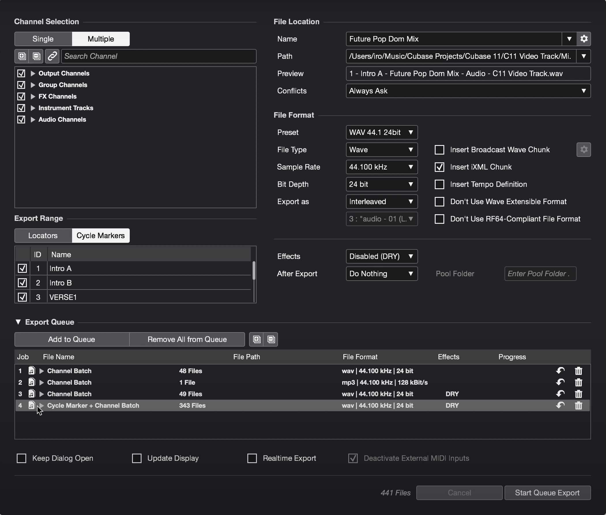 How To Export Stems In Cubase?