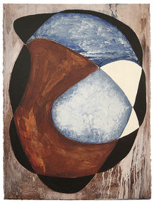 abstract but elusive and evocative of subject matter acrylic painting on stretched canavas