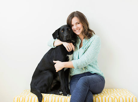 Girl Hugging her Dog