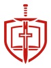 Sword, Bible, Shield, Cross logo
