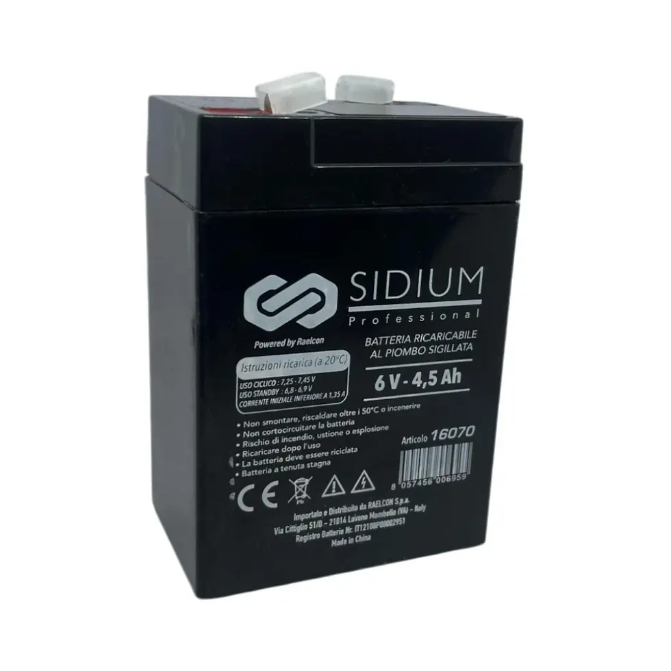 Batteria al piombo ricaricabile 6V 4,5Ah