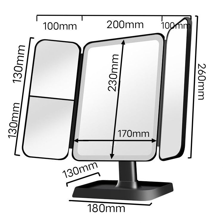 Thumbnail: Folding Double Door Makeup Mirror
